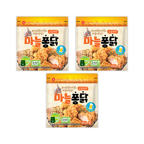 Chefood 마늘퐁닭 순살치킨 200g x 3개