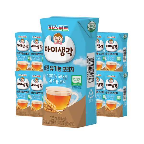 파스퇴르 아이생각 유기농 보리차 125mL 24입