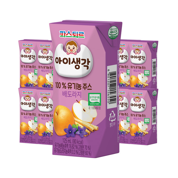 파스퇴르 아이생각 유기농주스 배도라지 125mL 24입