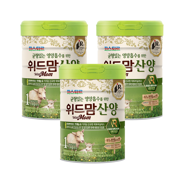 [파스퇴르] 위드맘 산양 1단계 3캔 [태어나서~6개월까지]