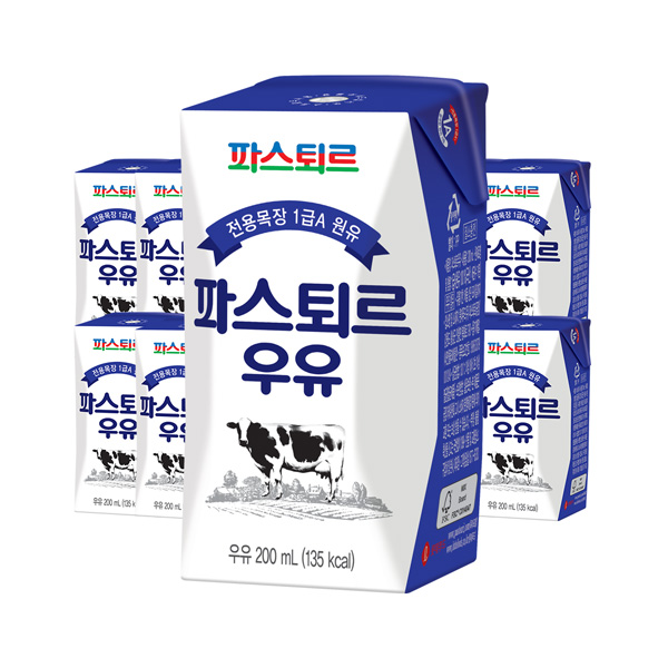 [해피] 파스퇴르 우유 200ml 18입 (소비기한 : 24년 5월 31일 )