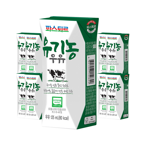 [해피] 파스퇴르 유기농 우유 125ml 24입