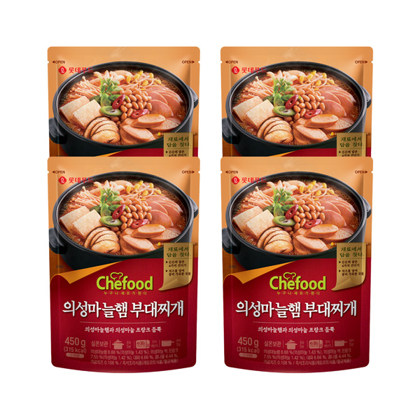 Chefood 의성마늘햄 부대찌개 450g x 4개