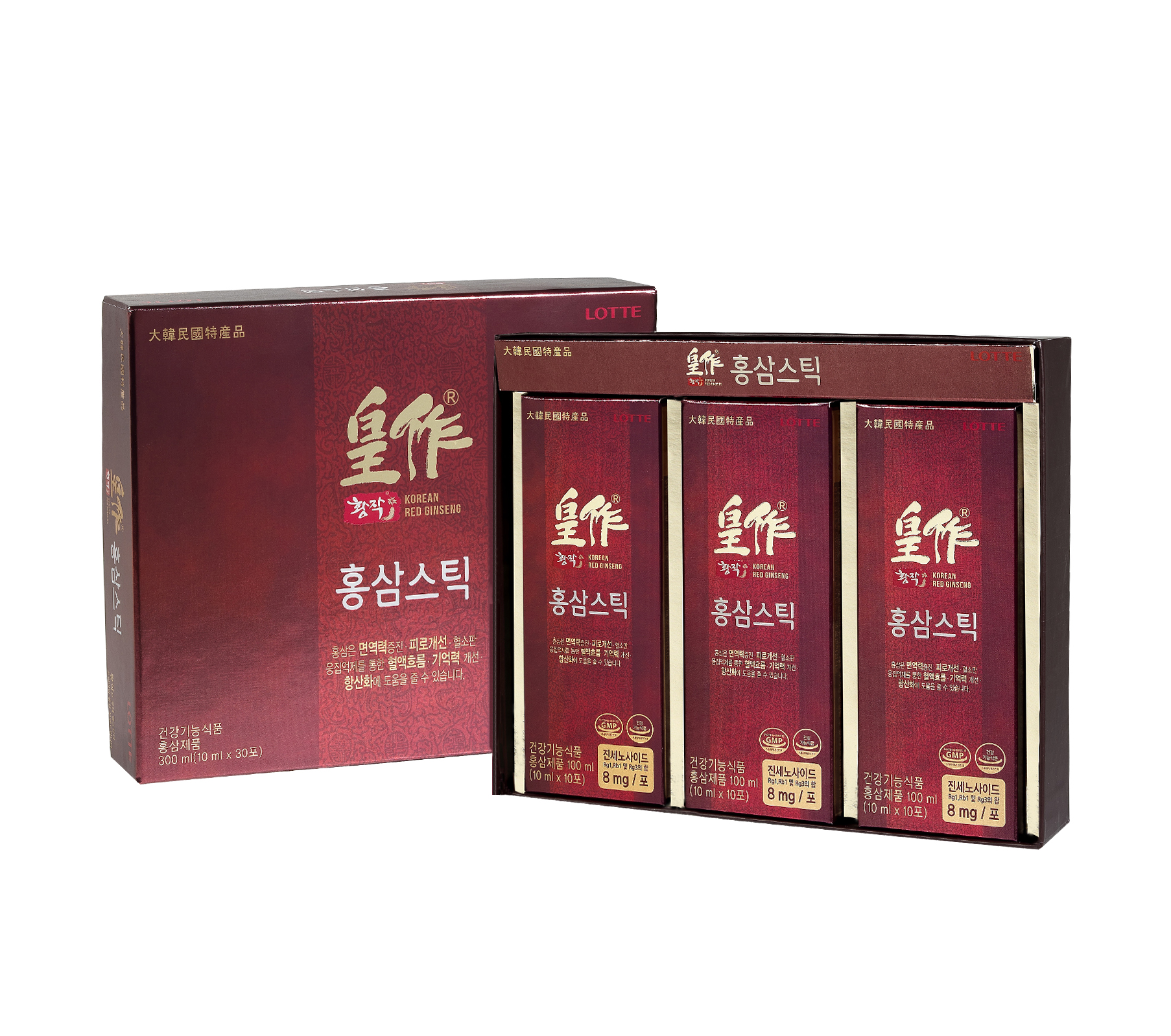 황작 홍삼스틱 선물세트 10ml x 30포 (진세노사이드 8mg ) _선물용 봉투 증정