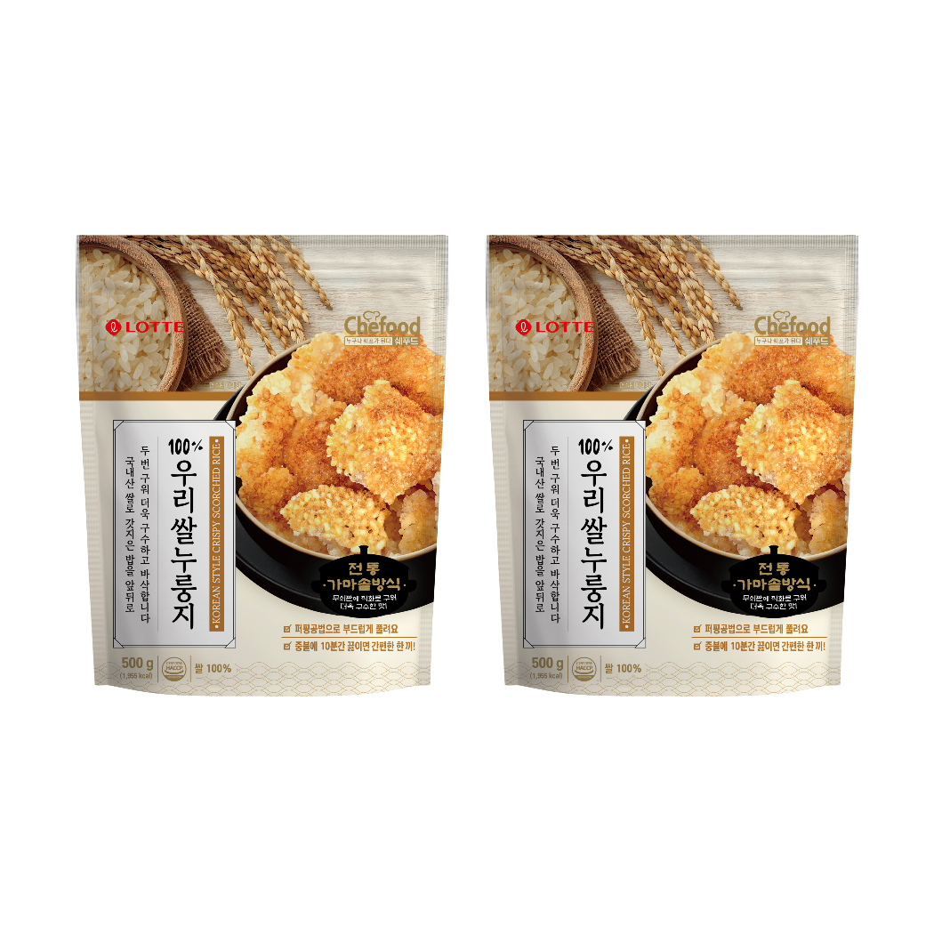 Chefood 100% 우리쌀 누룽지 500g x 2개