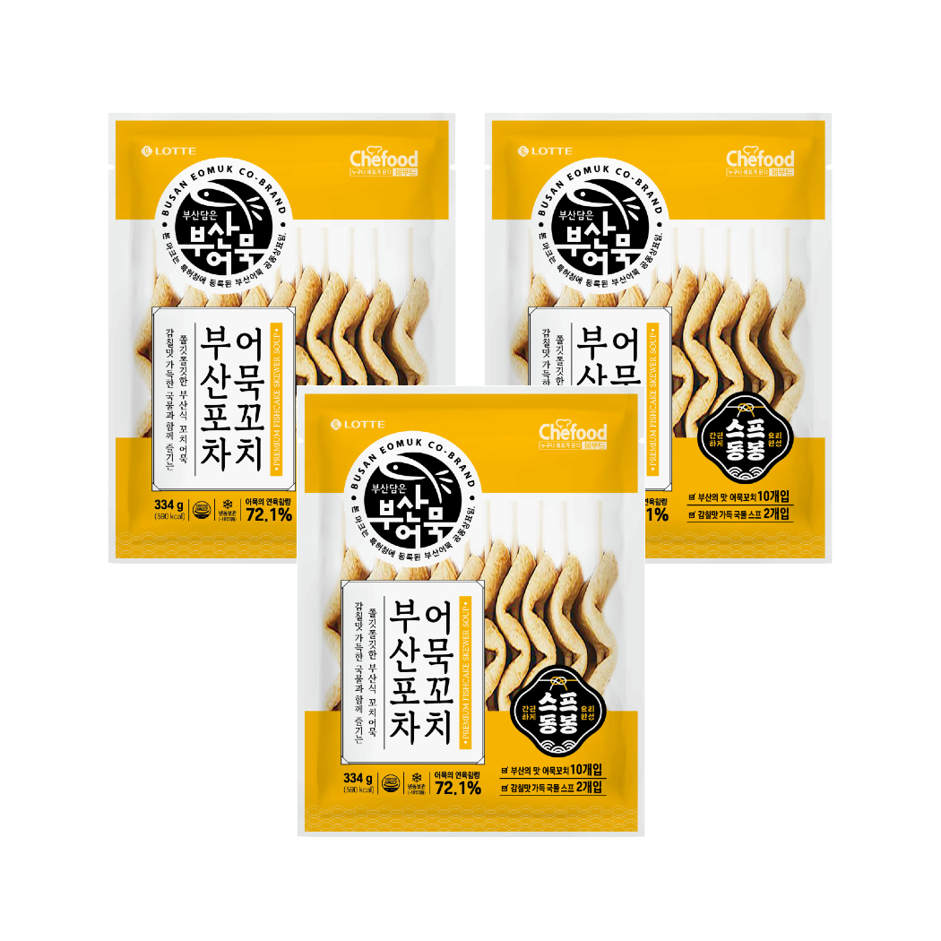 Chefood 부산포차 어묵꼬치 334g x 3개