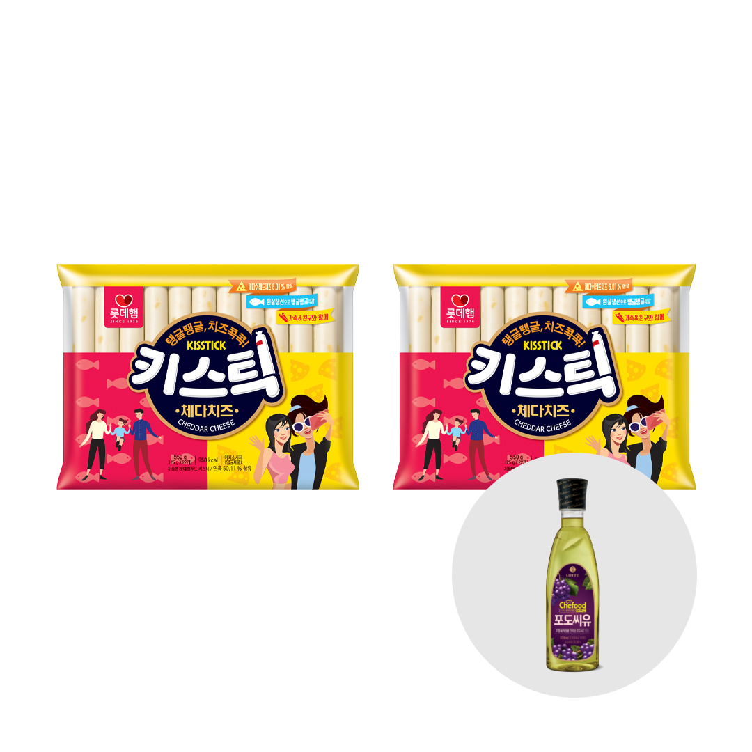 [푸세페1+1] 키스틱 체다치즈 550g, 2개