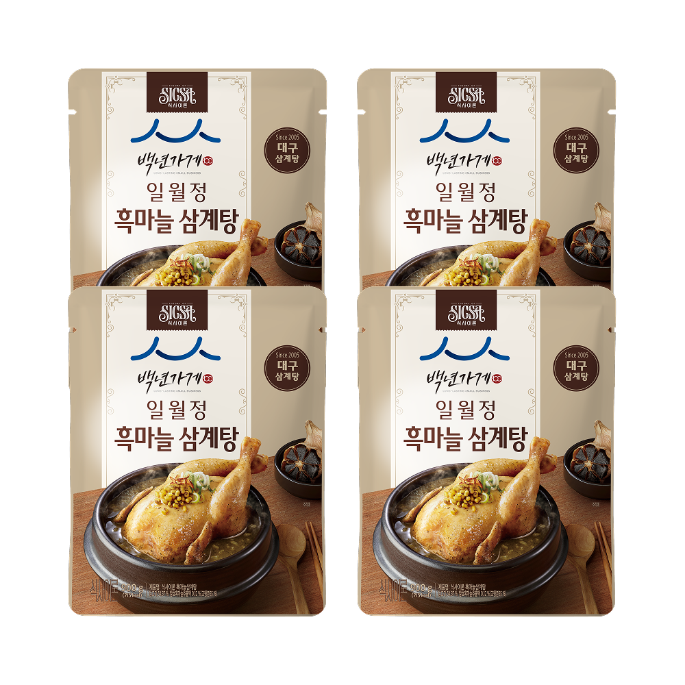 [해피]식사이론X백년가게 흑마늘 삼계탕 900g 4개