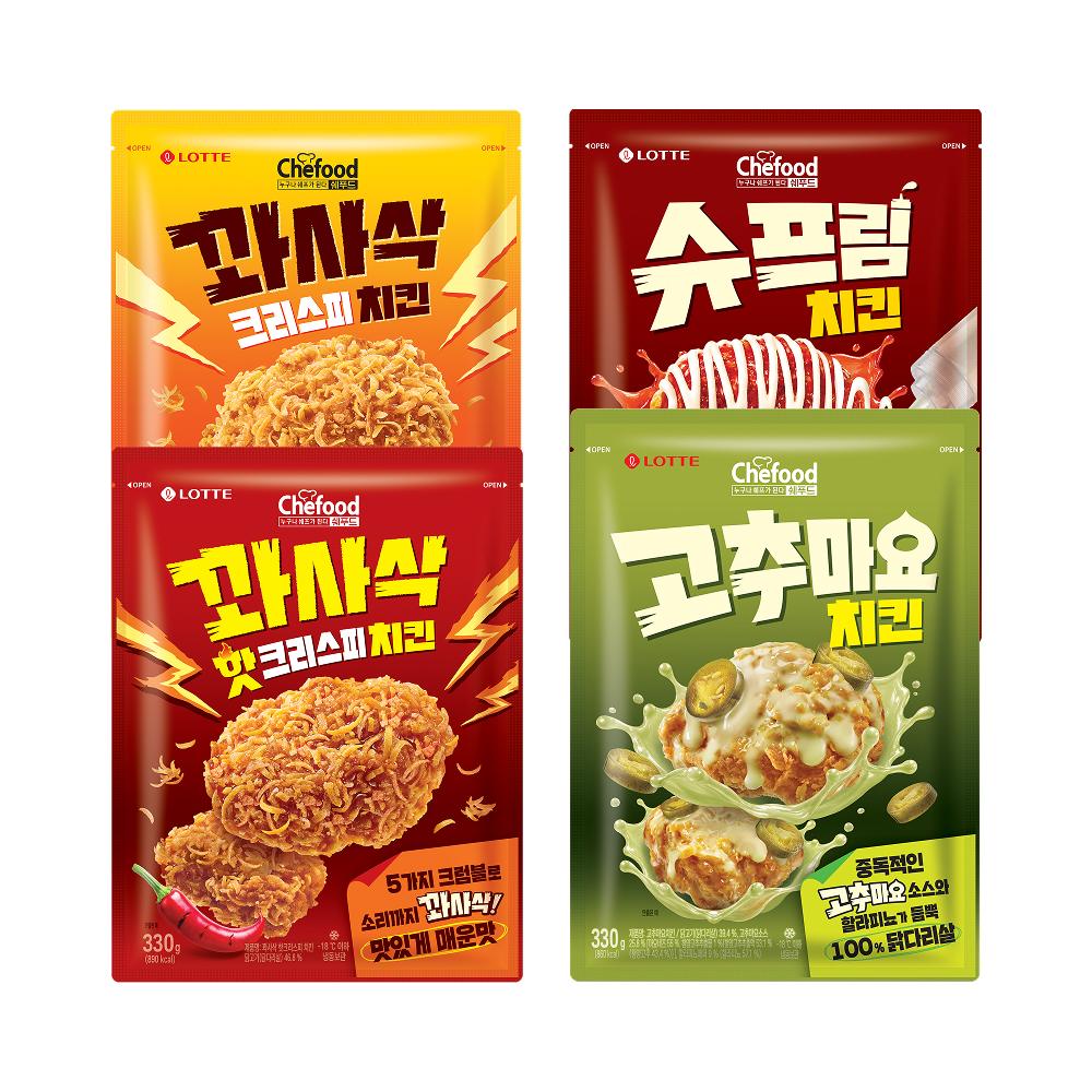 Chefood 치킨 4종 4개 골라담기, 330gx4개