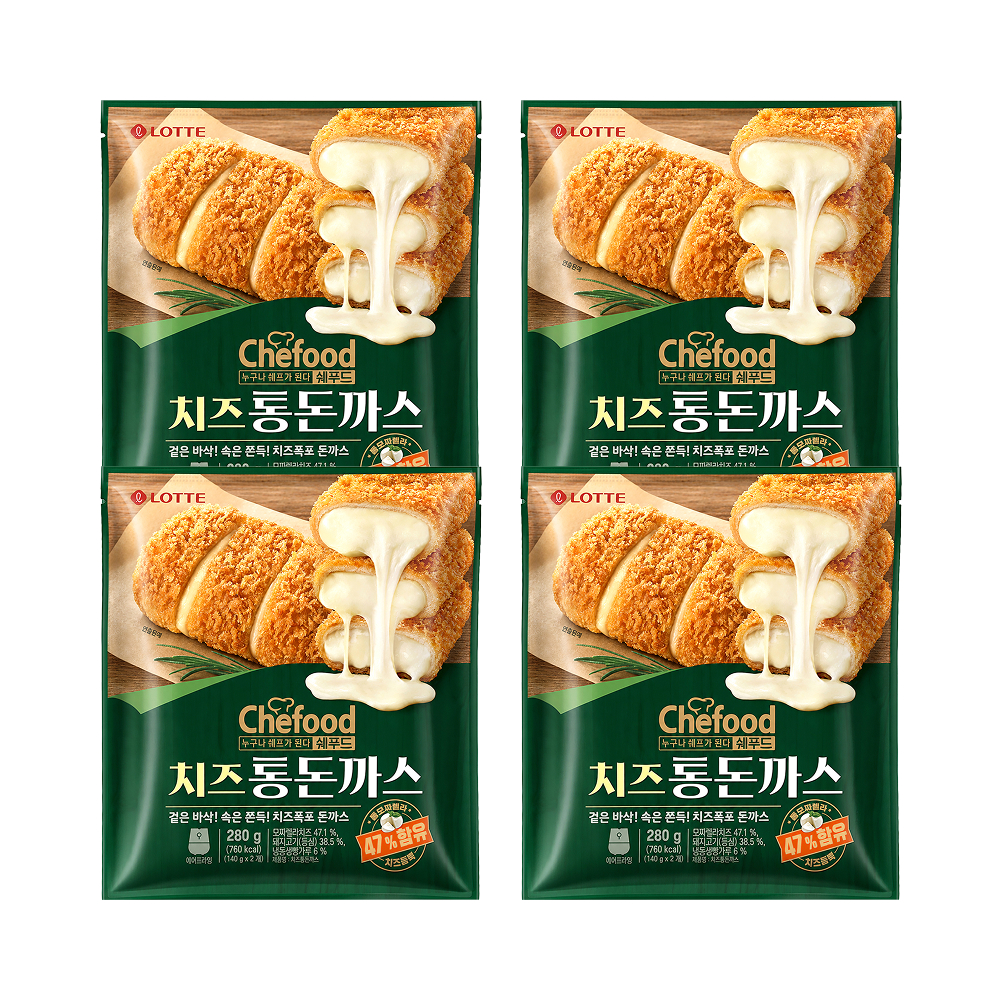 Chefood 치즈통돈까스 280g , 4개 (140gx8개입)