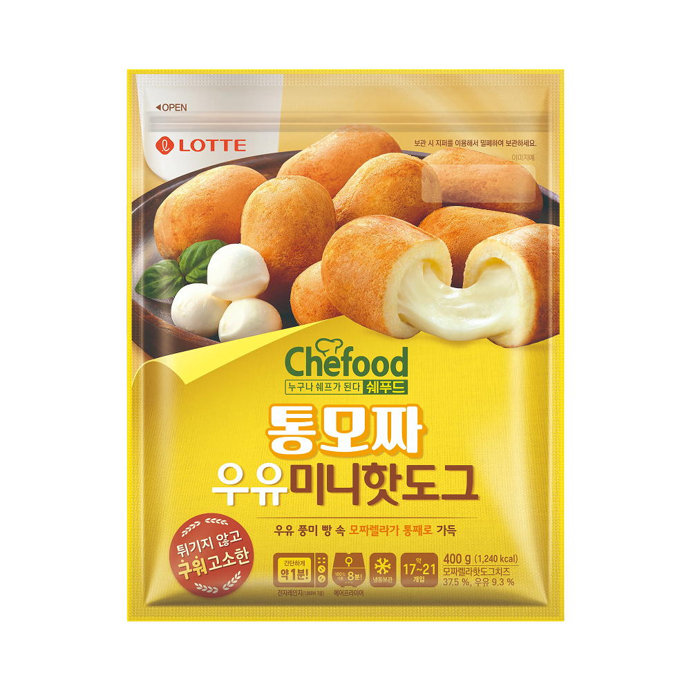 Chefood 통모짜 우유미니핫도그 400g, 1개