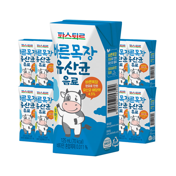 파스퇴르 바른목장 유산균음료 125ml 24입