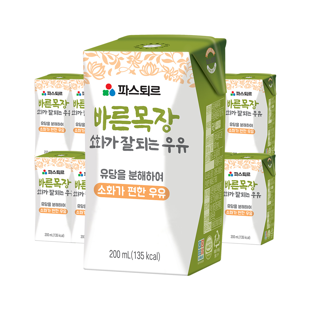 파스퇴르 무항생제 바른목장 우유 190mL 48입