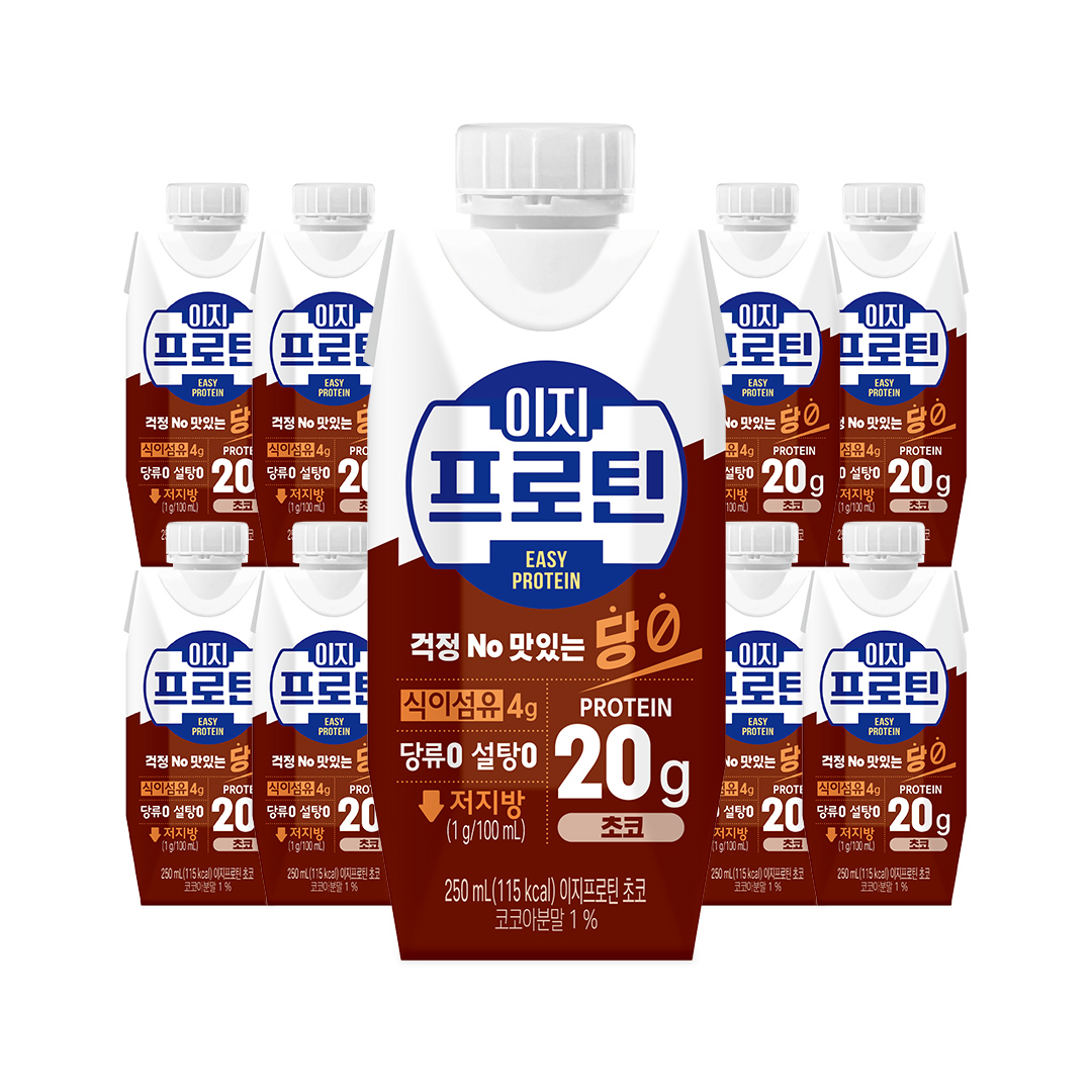 [달걀 5.1개 분량] 파스퇴르 단백질 음료 이지프로틴 저당 초코 250ml 18입