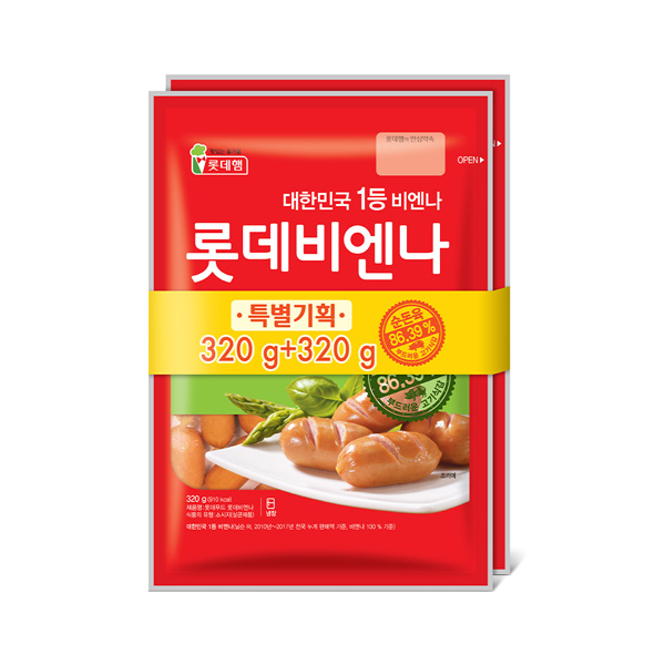 [해피] 롯데 비엔나 (320g+320g) x 2개