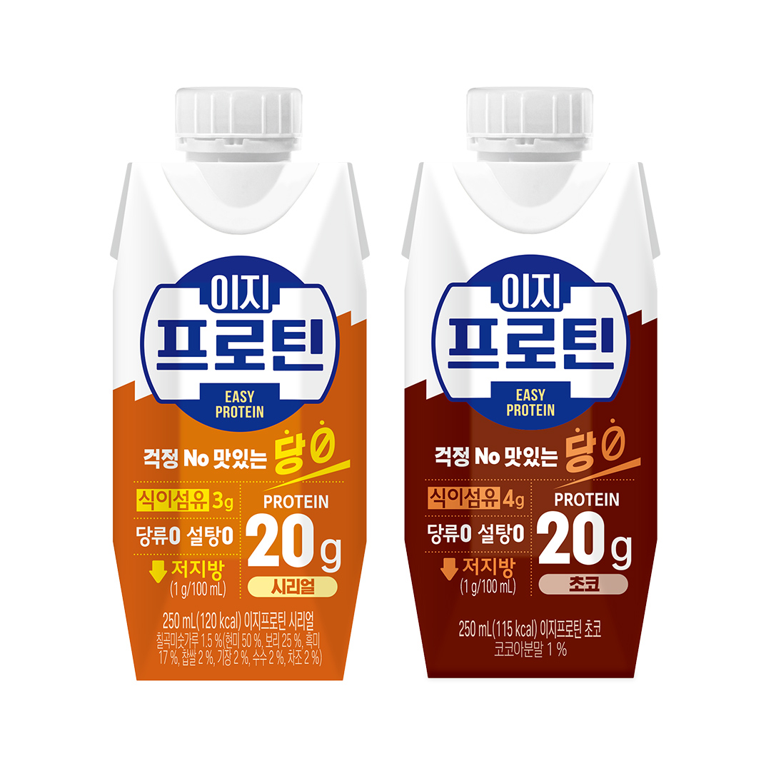 [해피][달걀 5.1개 분량]파스퇴르 단백질 음료 이지프로틴 초코/씨리얼/저당 초코 250ml 18입