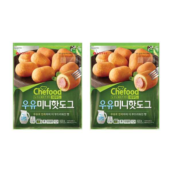 [해피] Chefood 우유미니핫도그 500g x 2개